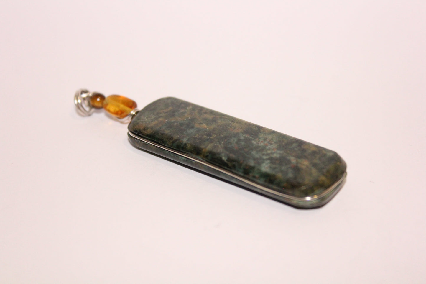 Pendant - Mexican Jade (with Amber & Tiger eye) - lge