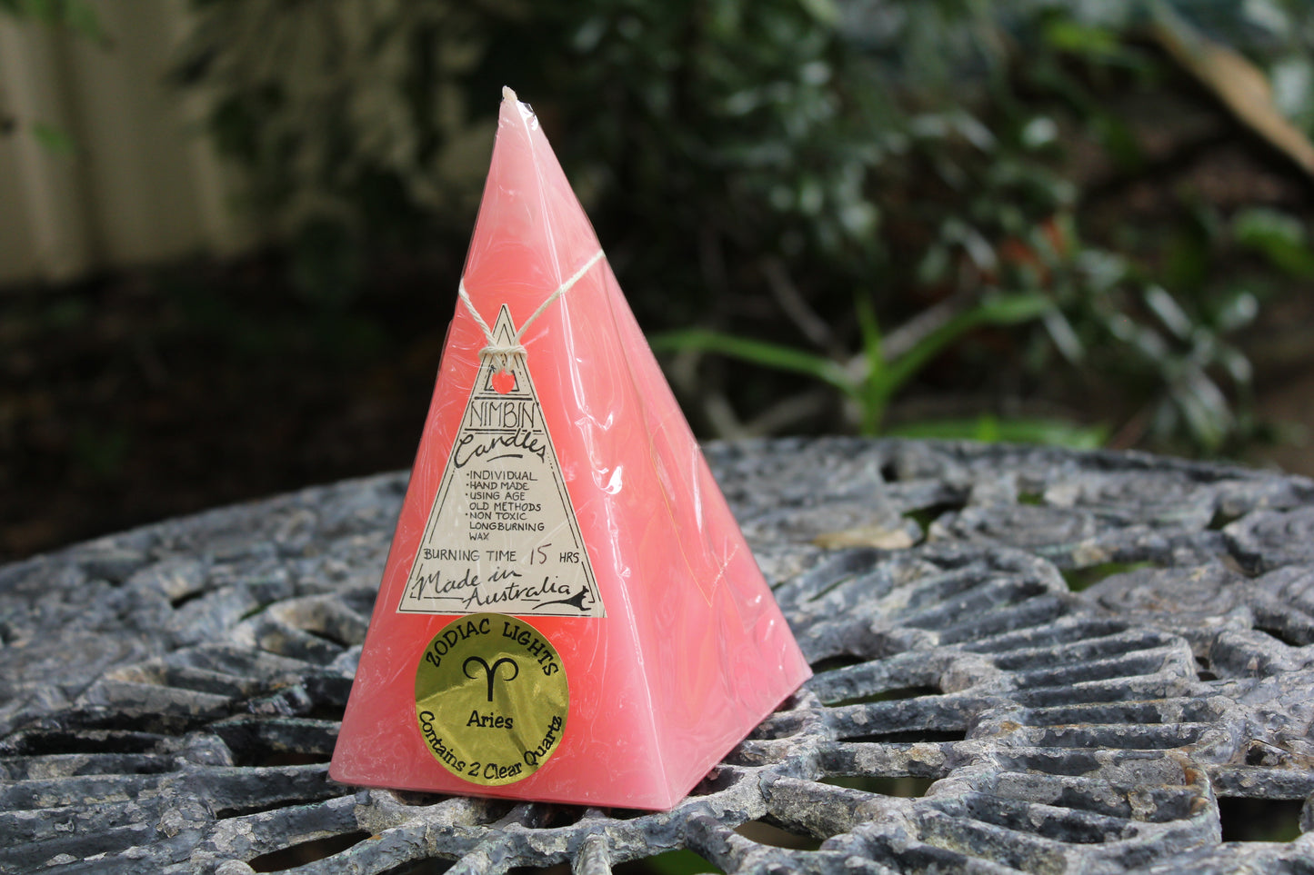 Zodiac Candle - Aries (pink/clear quartz)