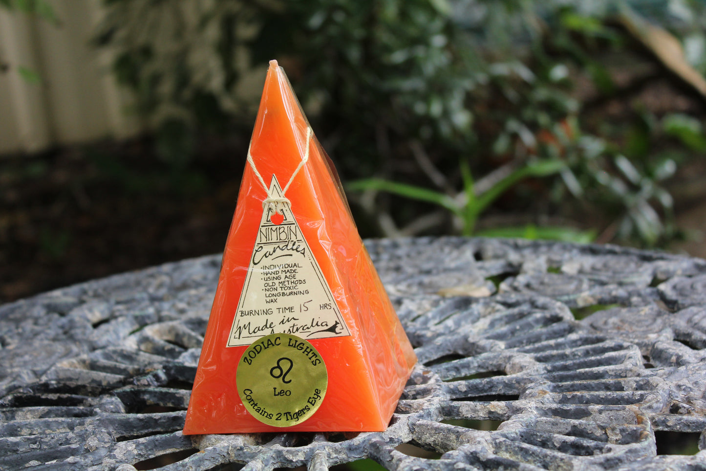 Zodiac Candle - Leo (orange/Tiger Eye)