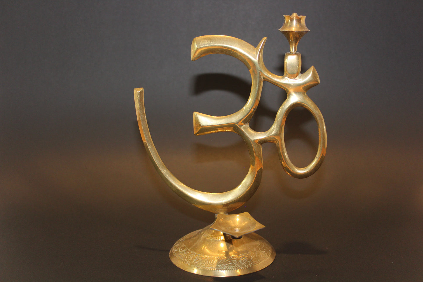 Incense Holder - Brass OM - lge