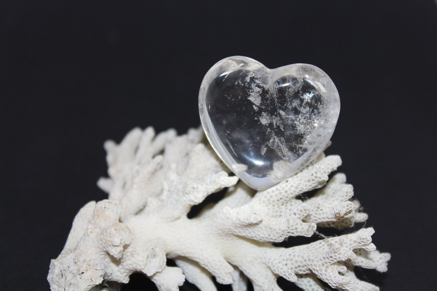 Heart - Clear Quartz - sml