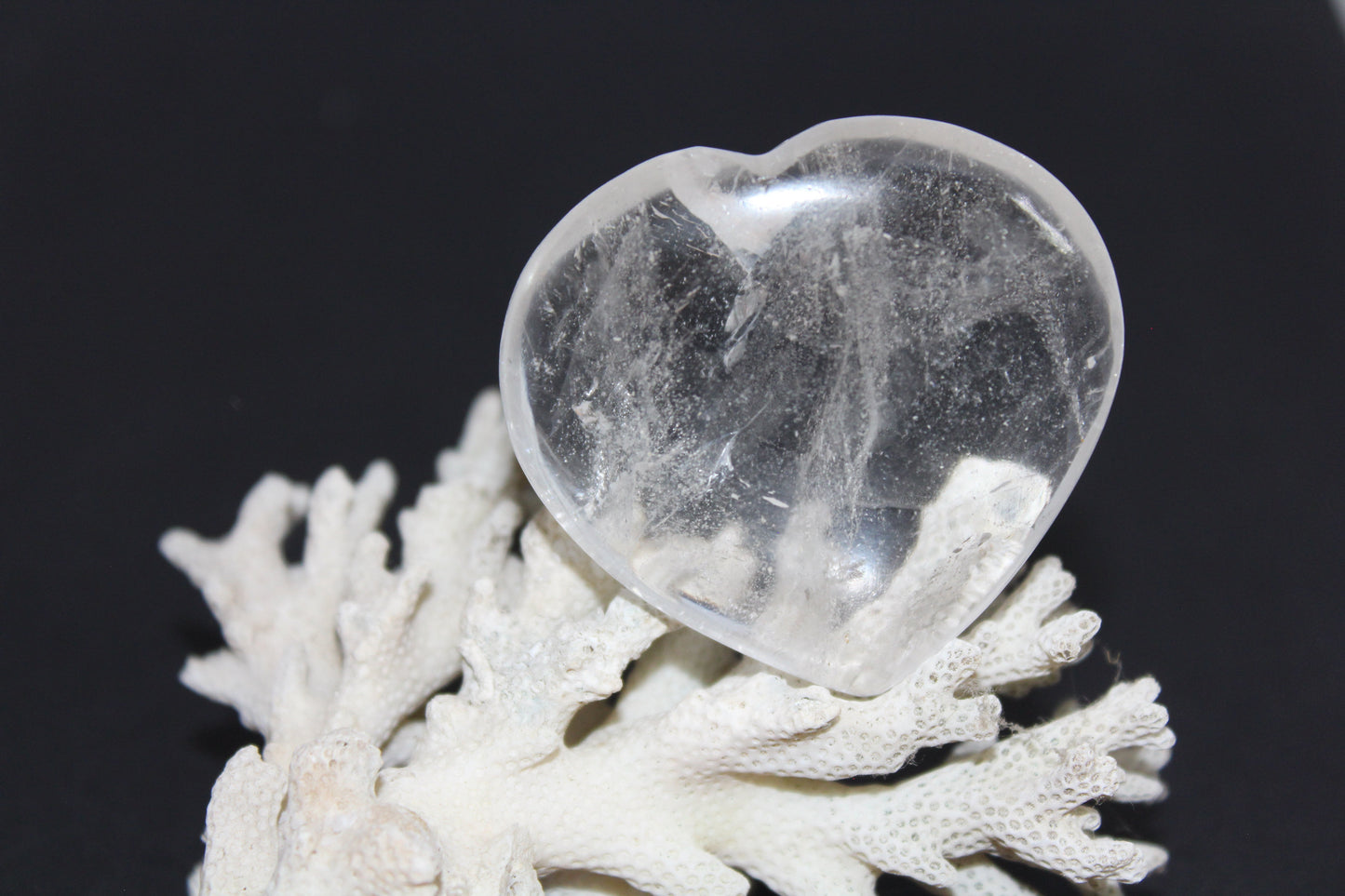 Heart - Clear Quartz - med
