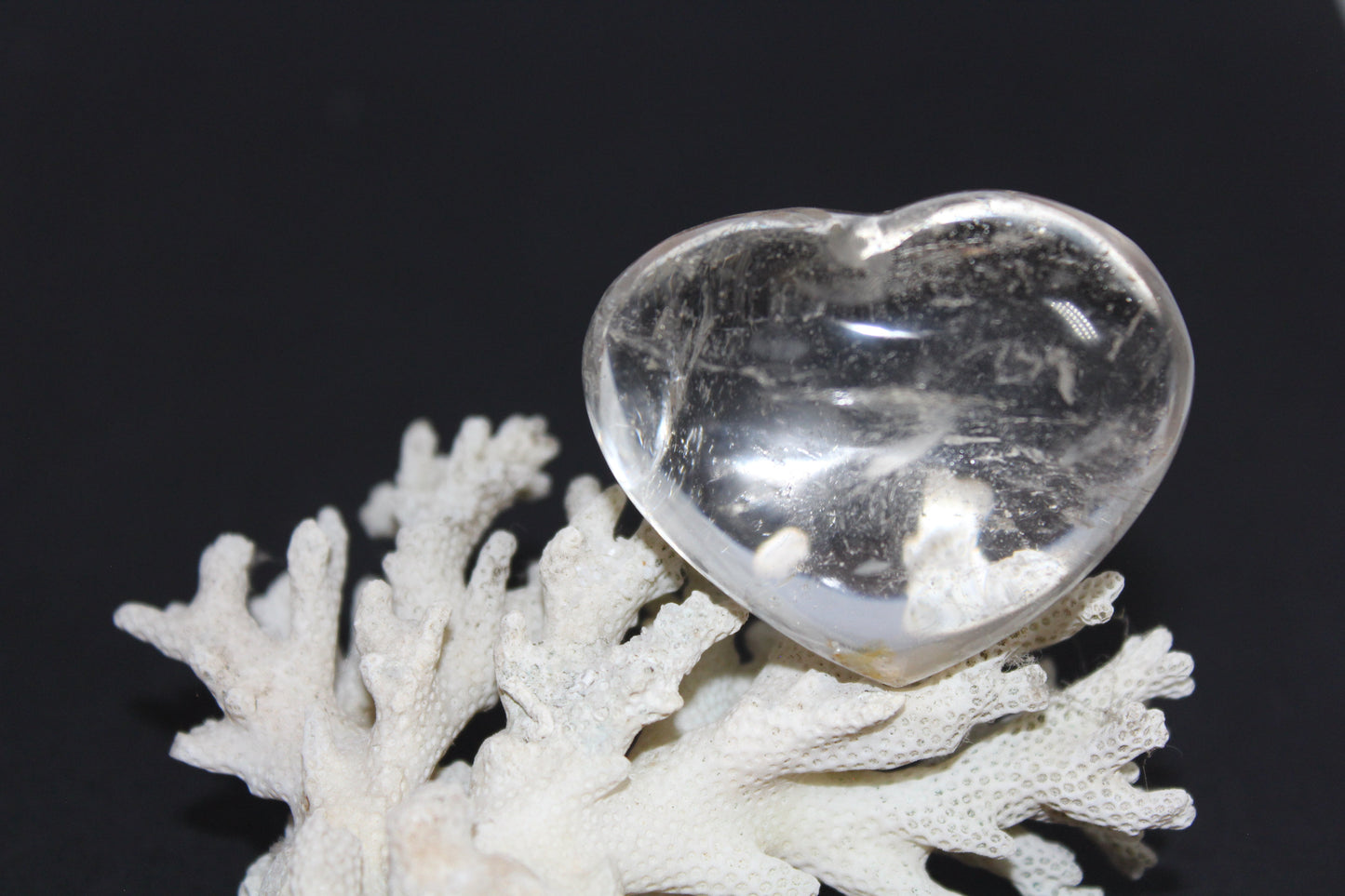 Heart - Clear Quartz - puff - med/lge