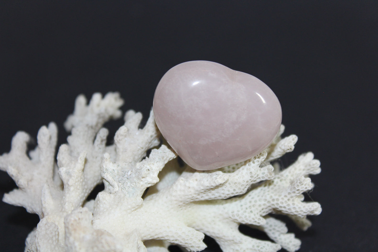 Heart - Rose Quartz - puff - sml