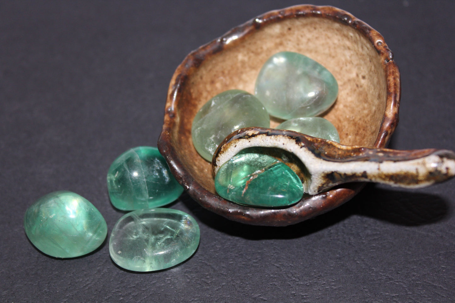 Tumbled - Green Fluorite - A+ - med