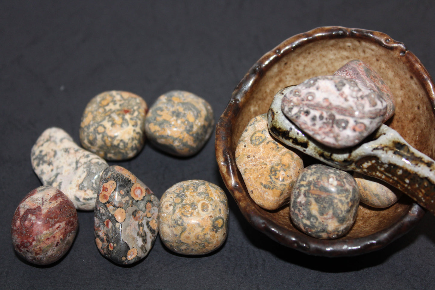 Tumbled - Leopardskin Jasper - med