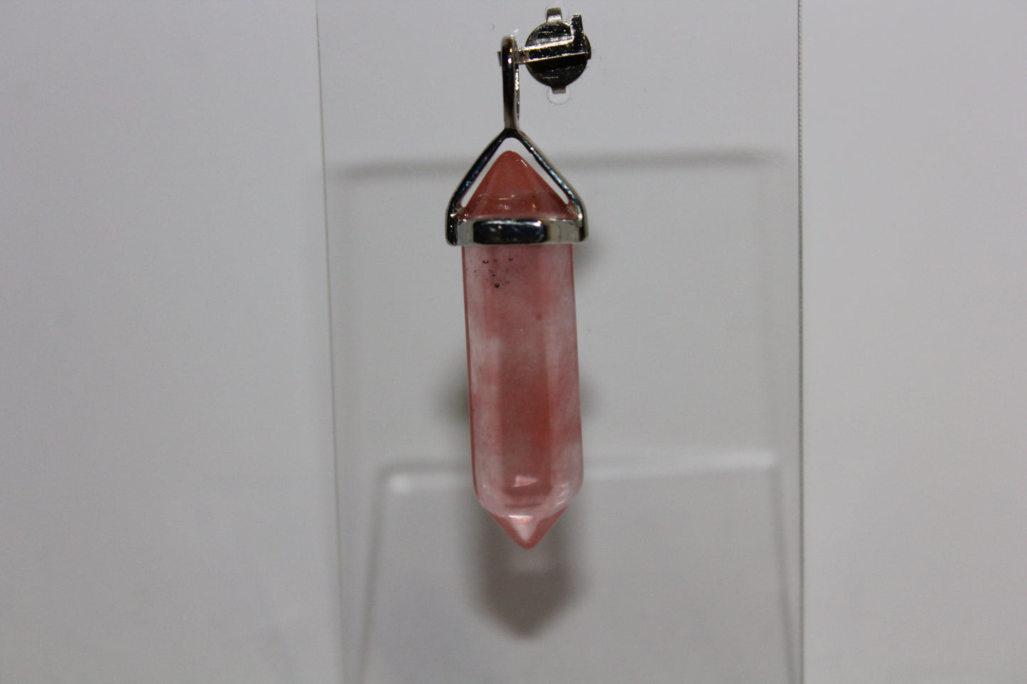 Pendant - Dbl Terminated - Cherry Quartz - sml