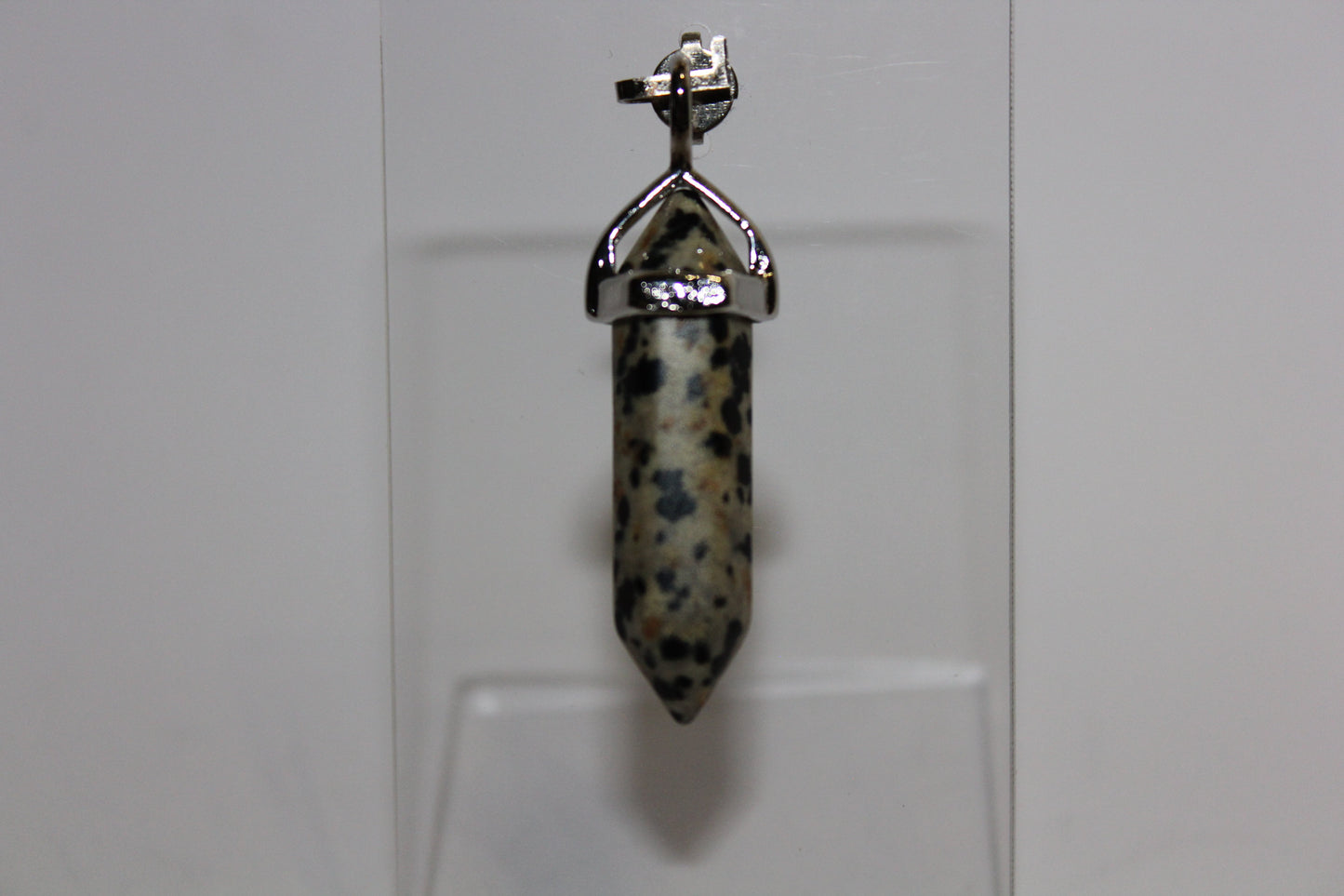 Pendant - Dbl Terminated - Dalmatian Jasper - sml