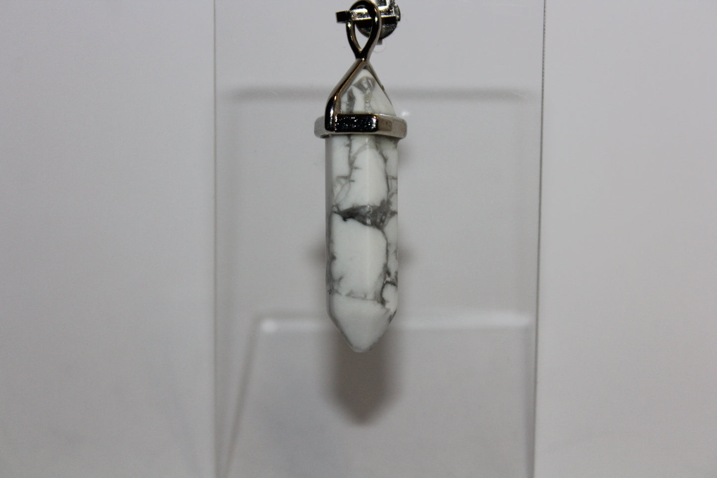 Pendant - Dbl Terminated - Howlite - sml