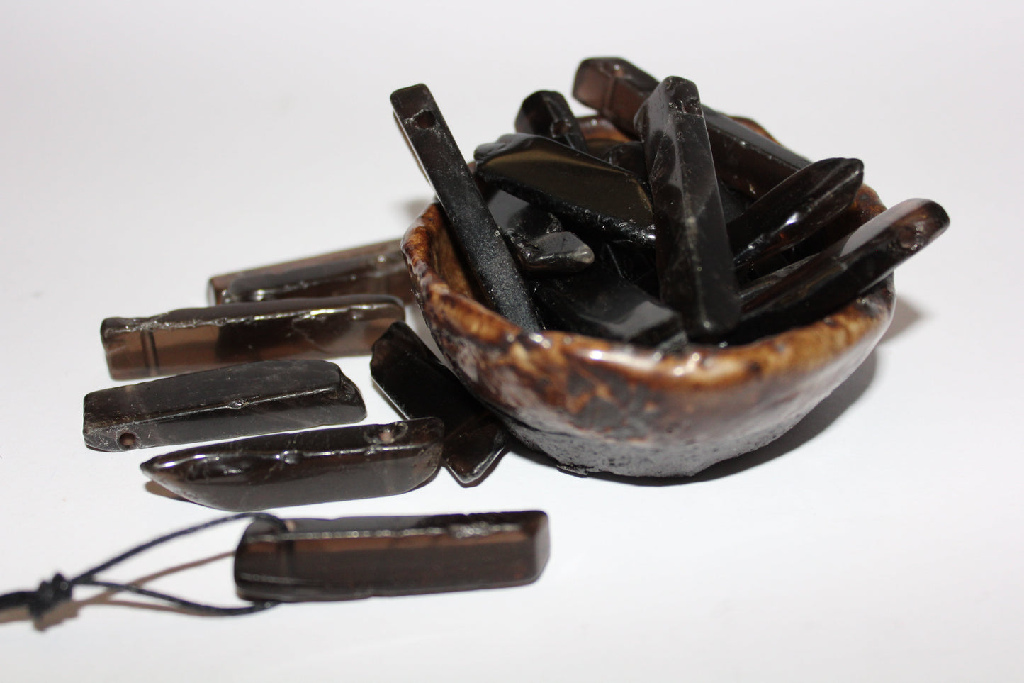 Pendant - Drilled - Smoky Quartz - sml