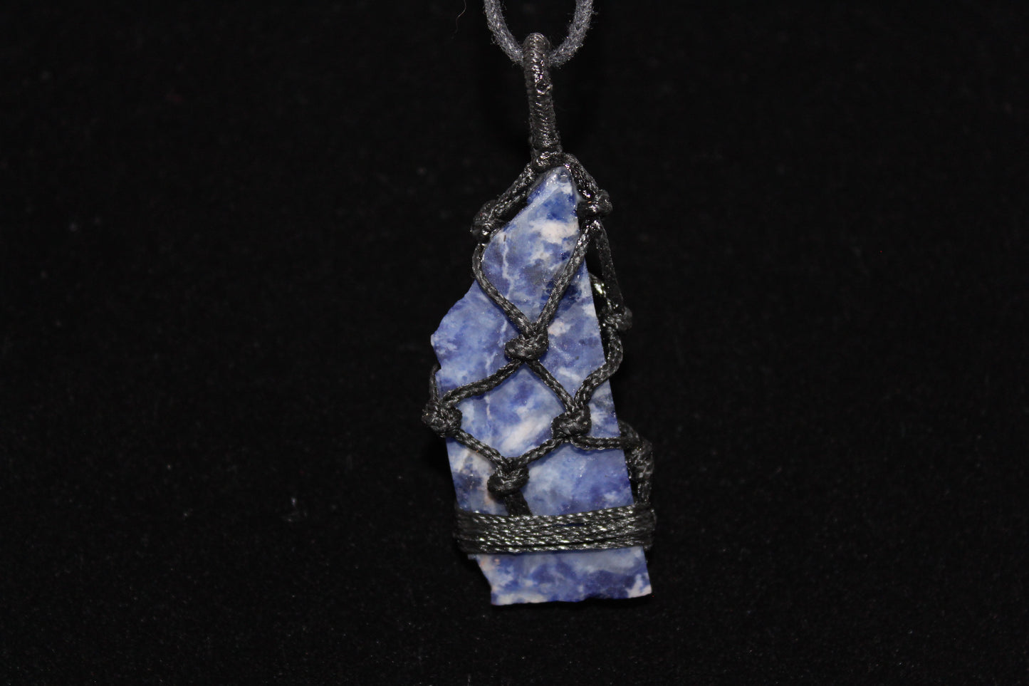Pendant - Macrame - Sodalite - lge