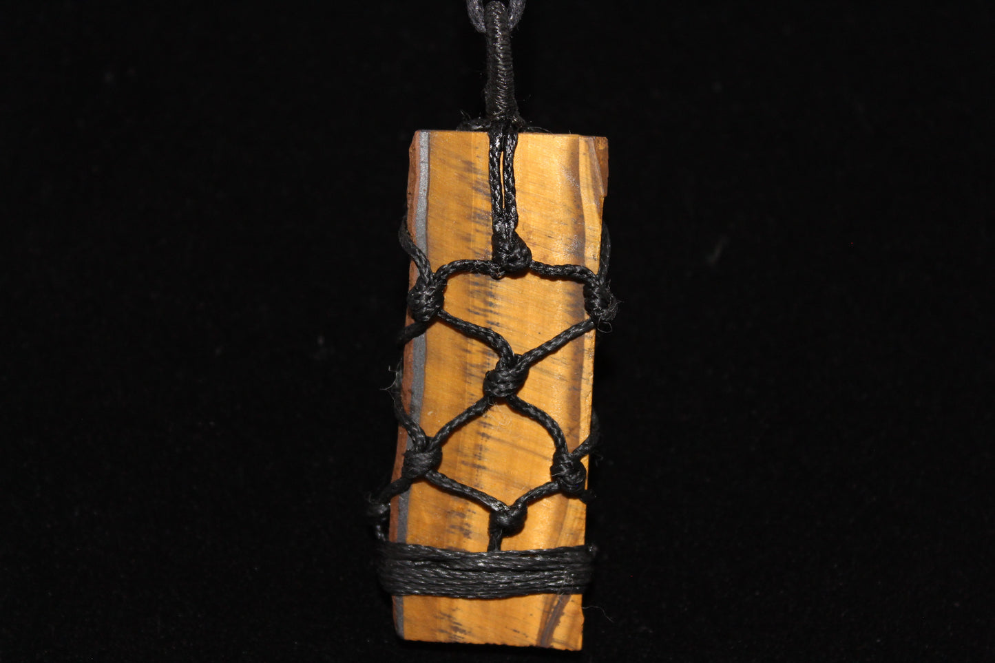 Pendant - Macrame - Tiger Eye - lge