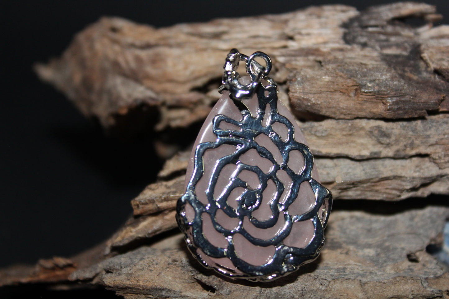 Pendant - Tear - Rose Quartz