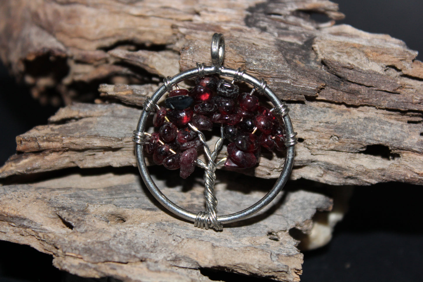 Pendant - Tree of Life - Garnet