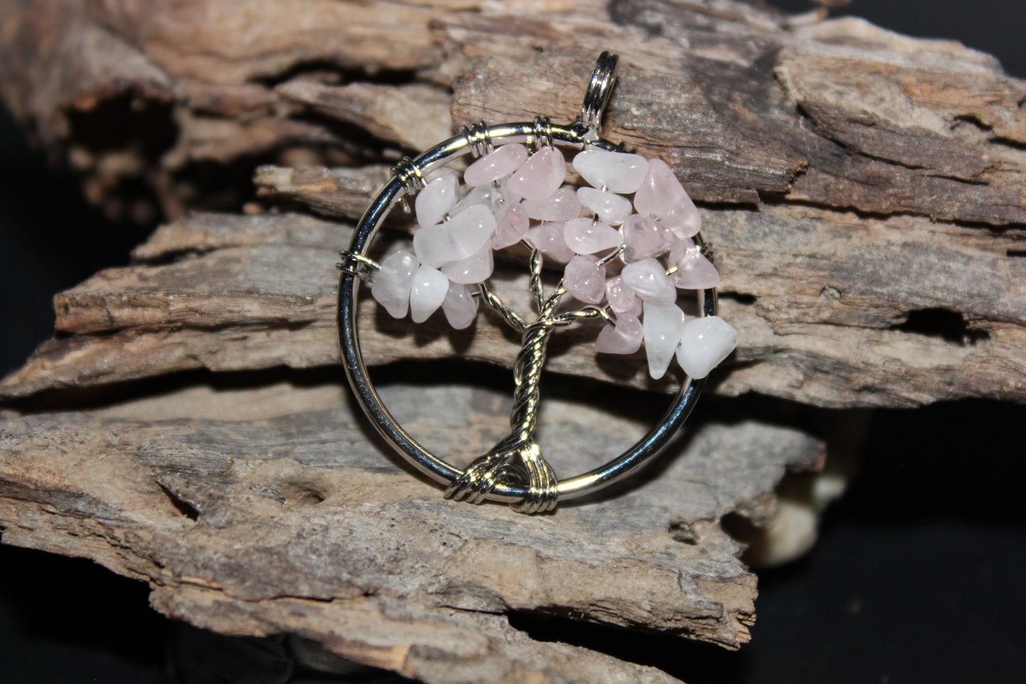 Pendant - Tree of Life - Rose Quartz