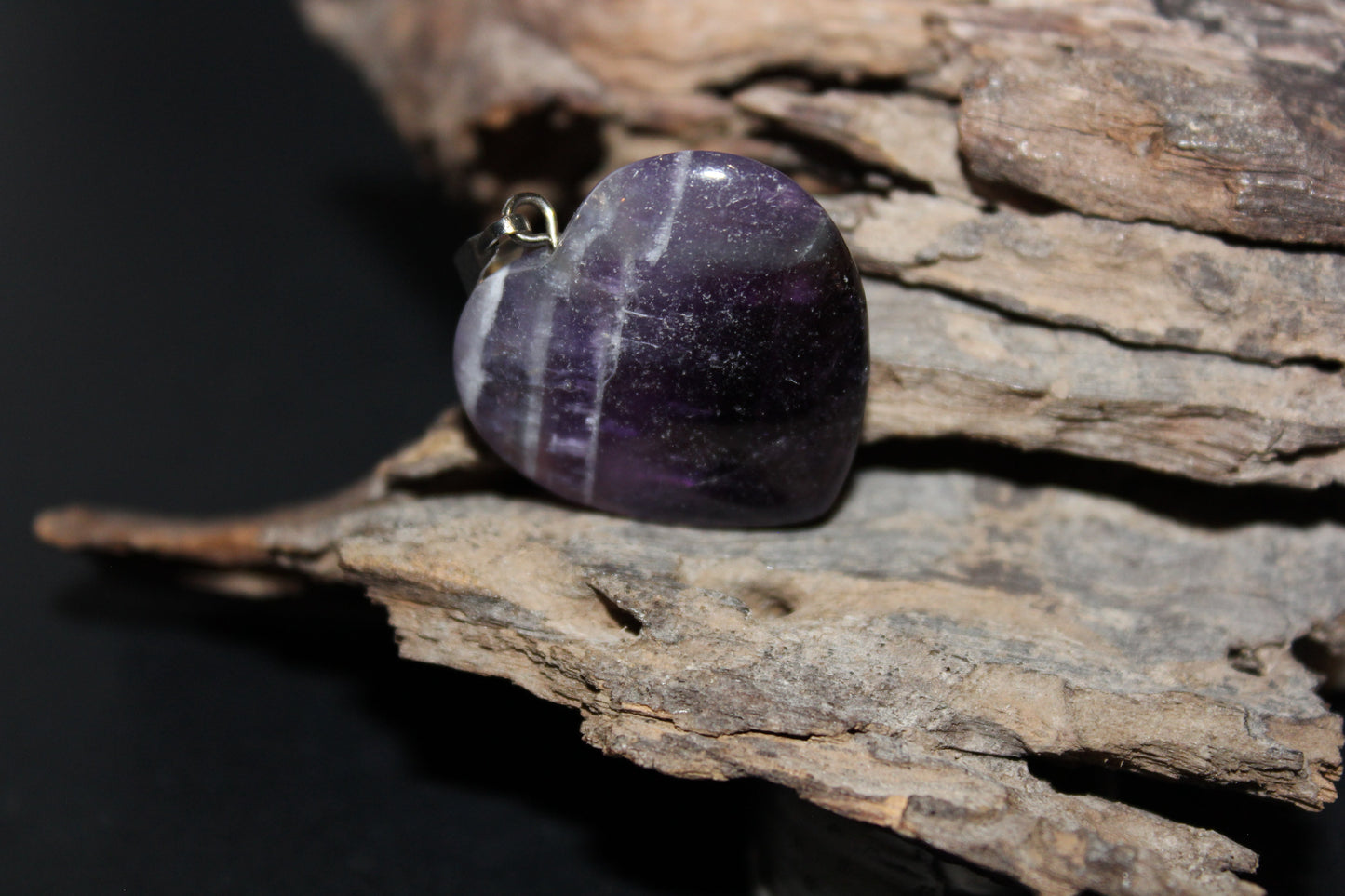 Pendant - Heart - Amethyst - sml