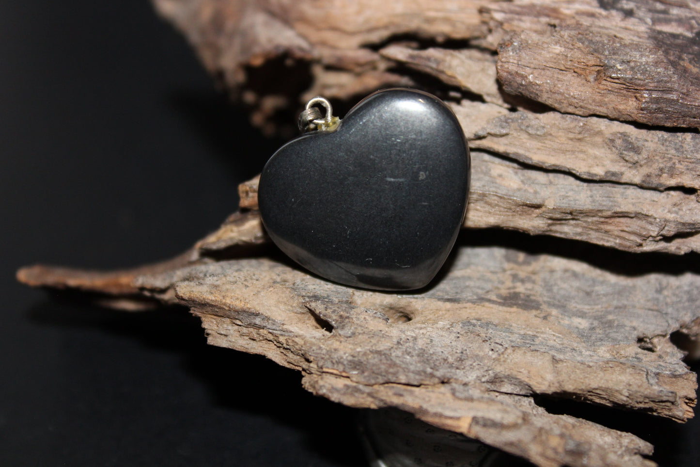 Pendant - Heart - Hematite - sml
