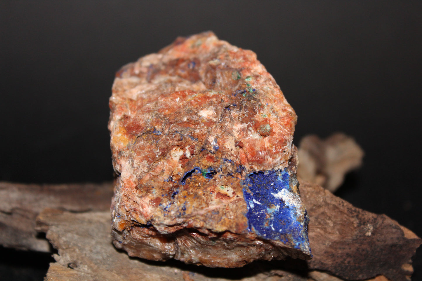 Raw - Azurite with Malachite (on matrix) - med