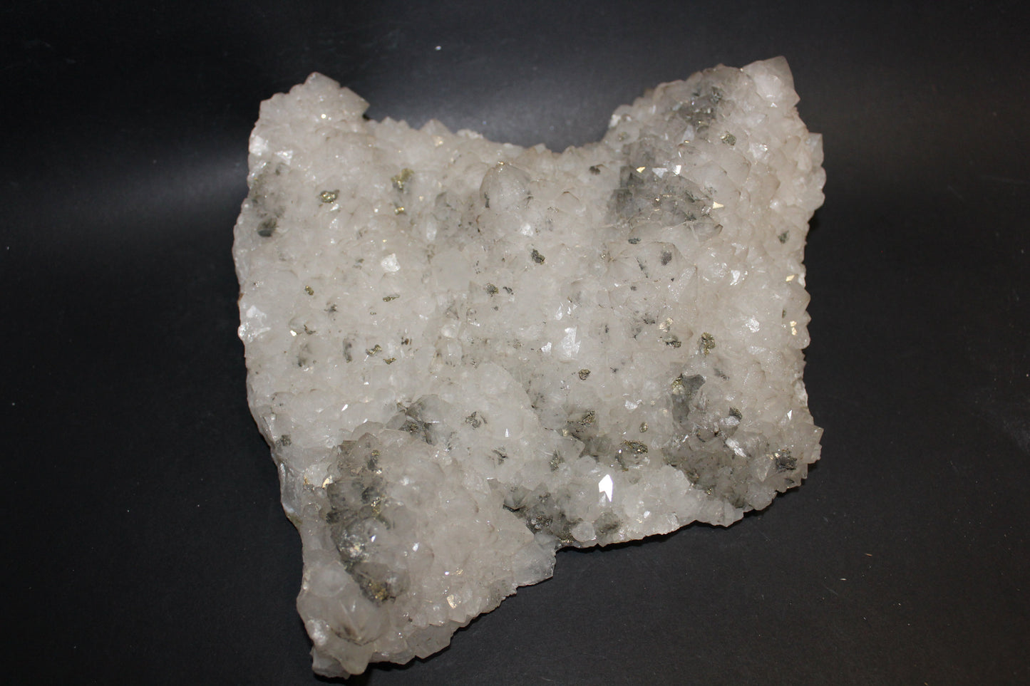Raw - Pyrite (on Clear Quartz matrix) - xlge