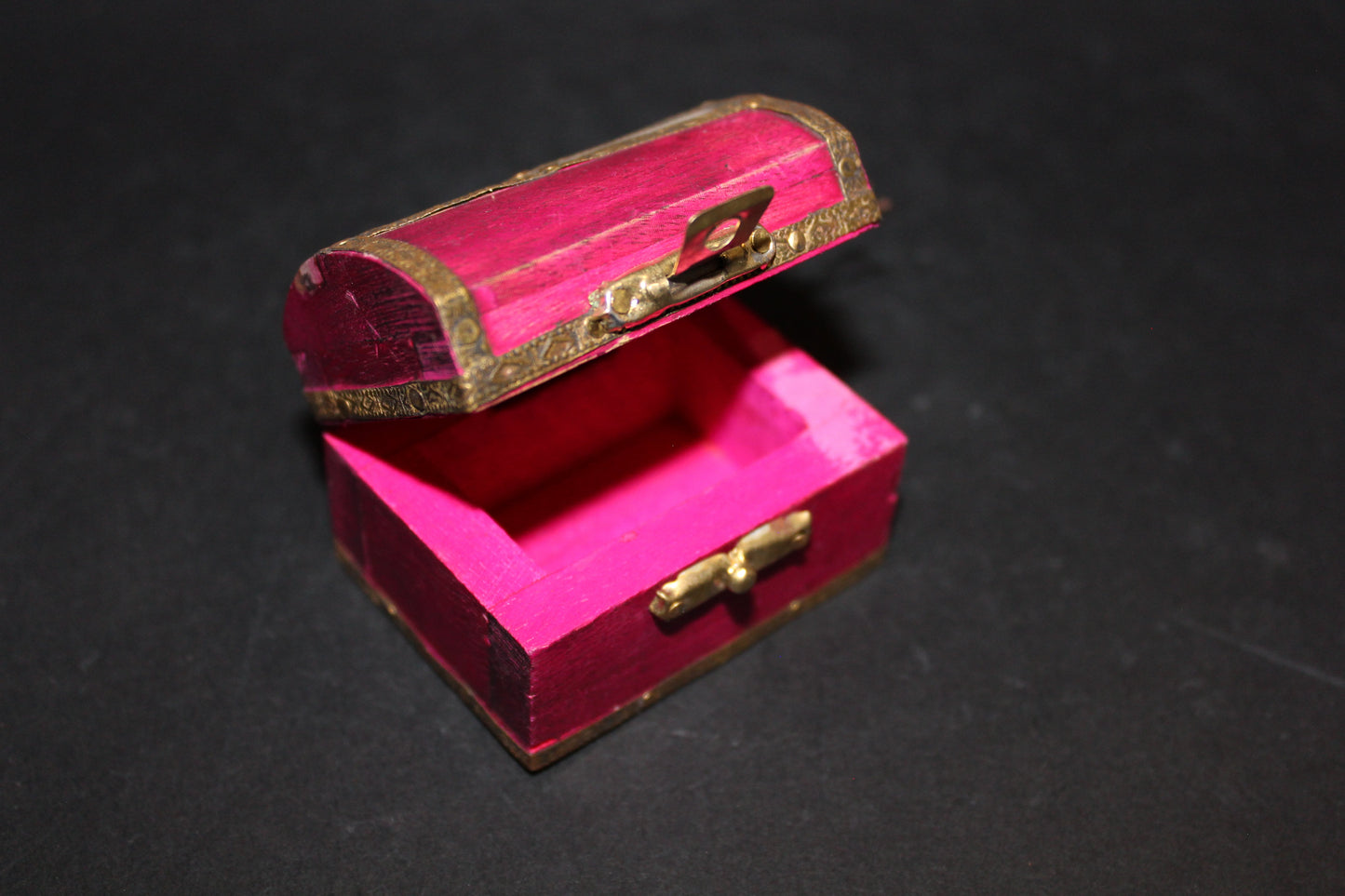 Box - timber - Treasure Chest with brass & shell inlay