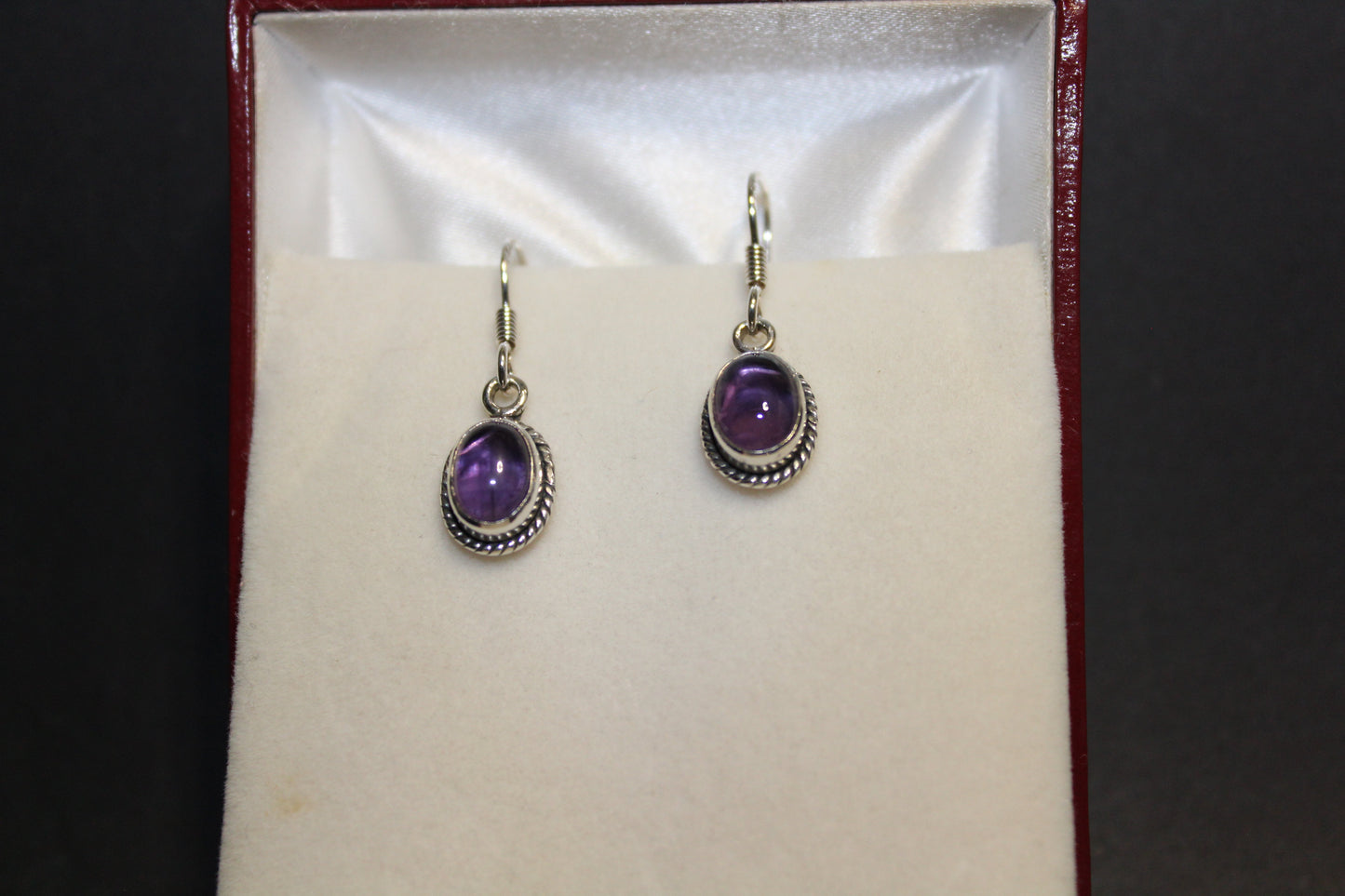 Earrings - Amethyst - oval