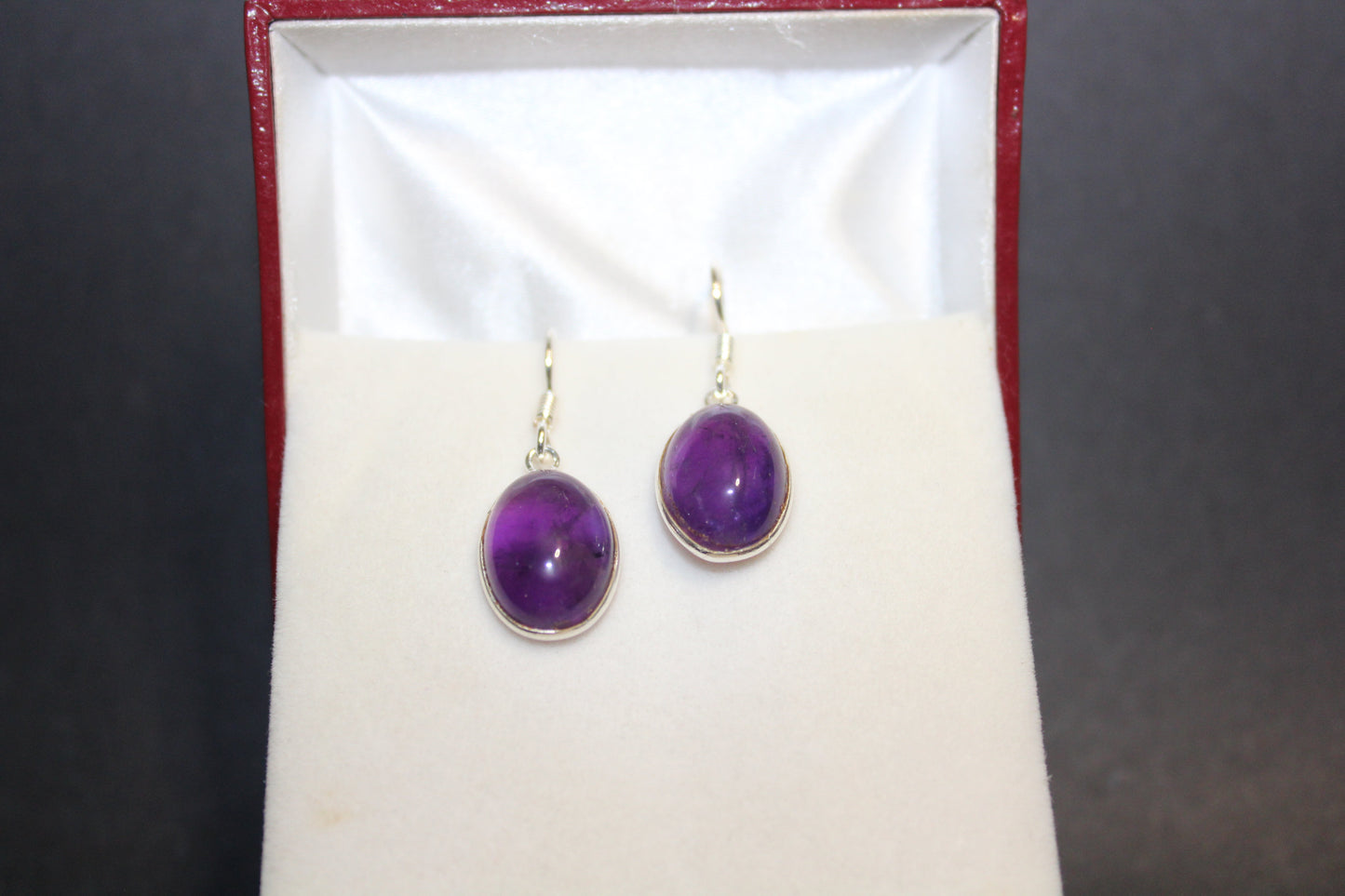 Earrings - Amethyst - oval