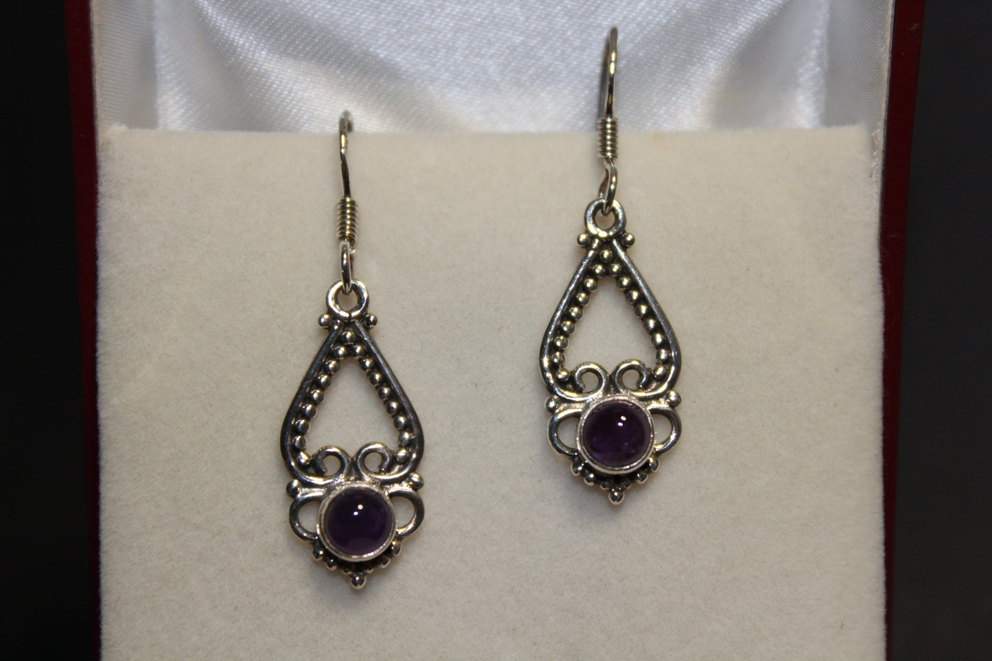 Earrings - Amethyst - round