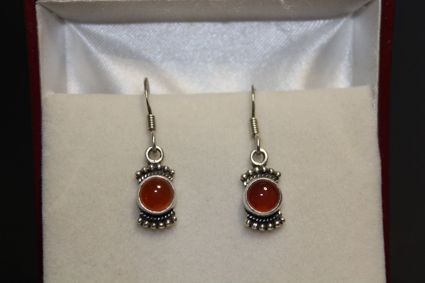 Earrings - Carnelian - round