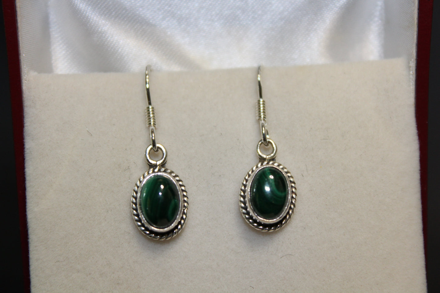 Earrings - Malachite - oval