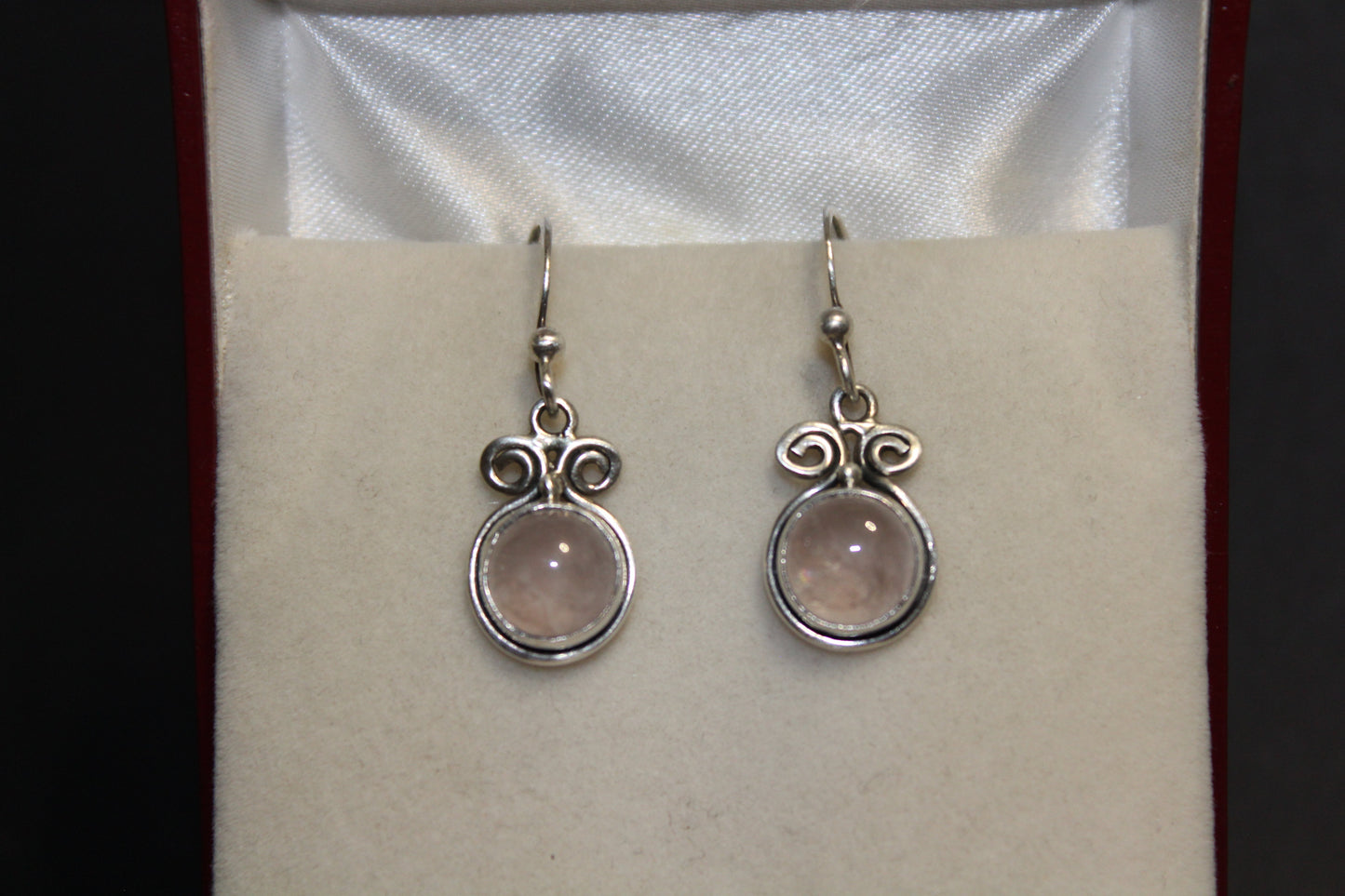 Earrings - Rose Quartz - round