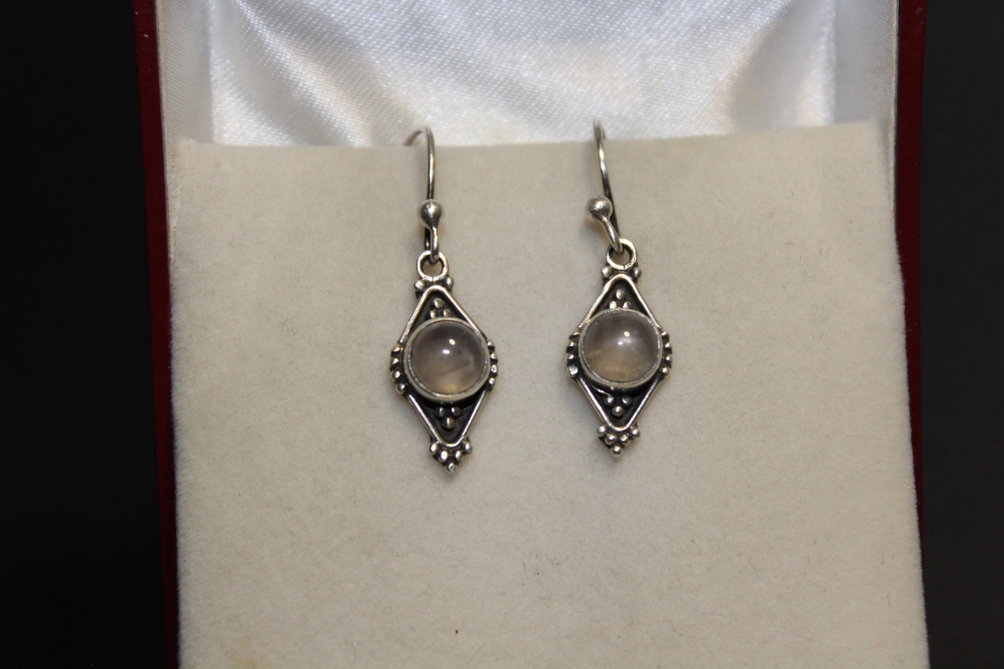 Earrings - Rose Quartz - round