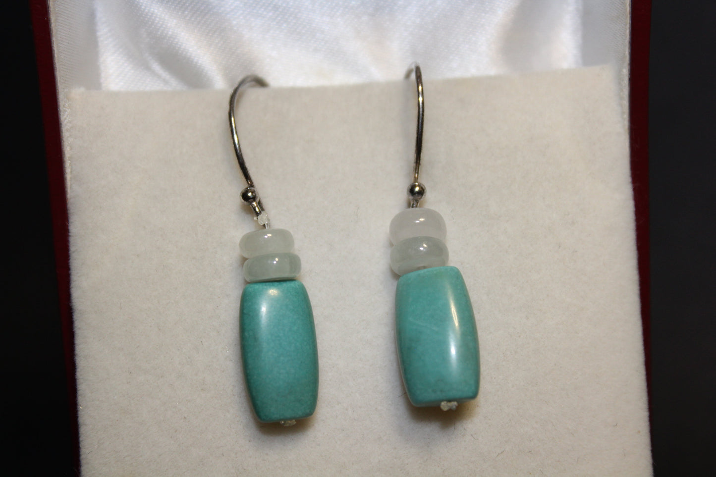 Earrings - Turquoise & Jade - square