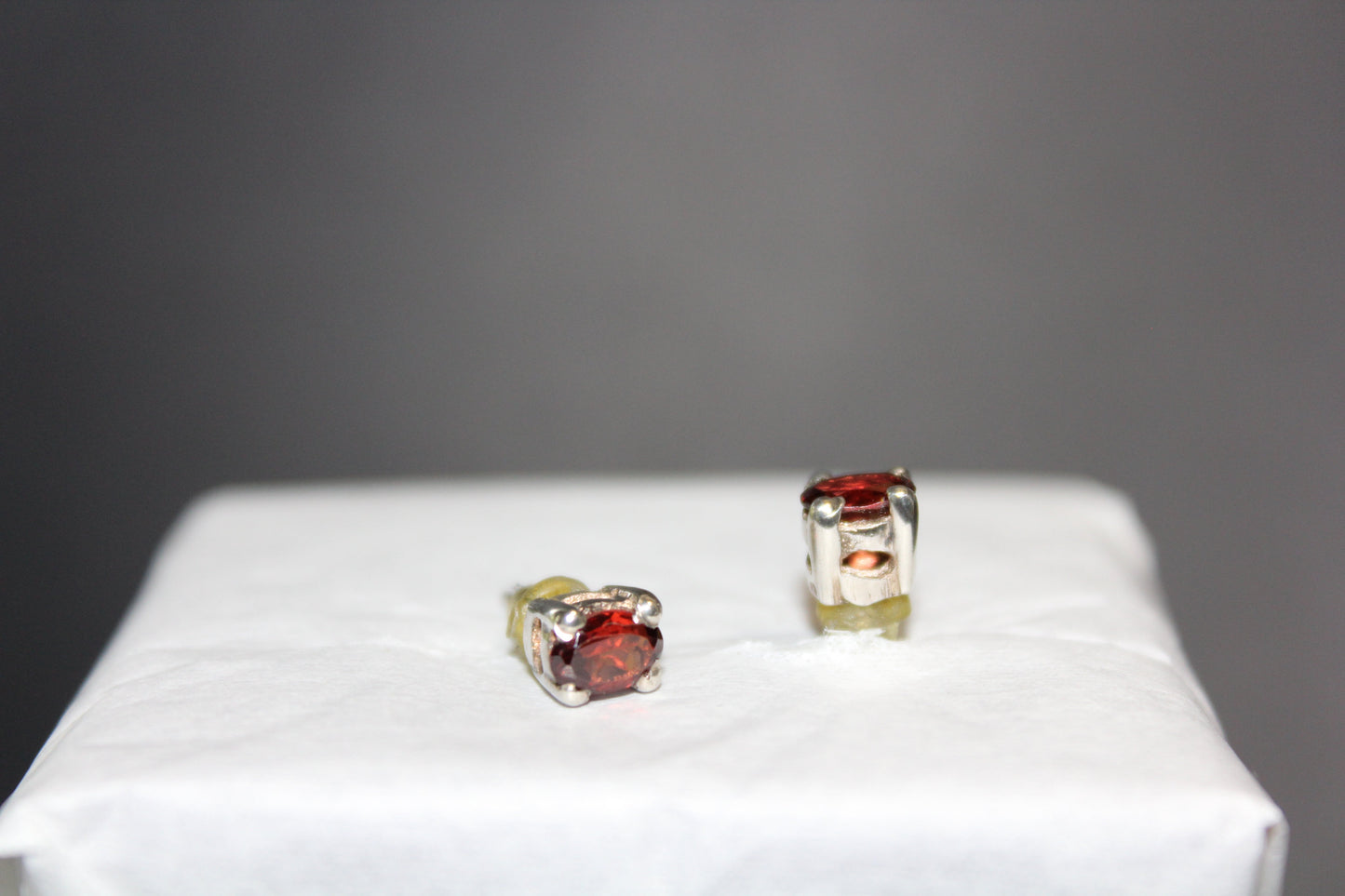 Earrings - Studs - Citrine (faceted) - square