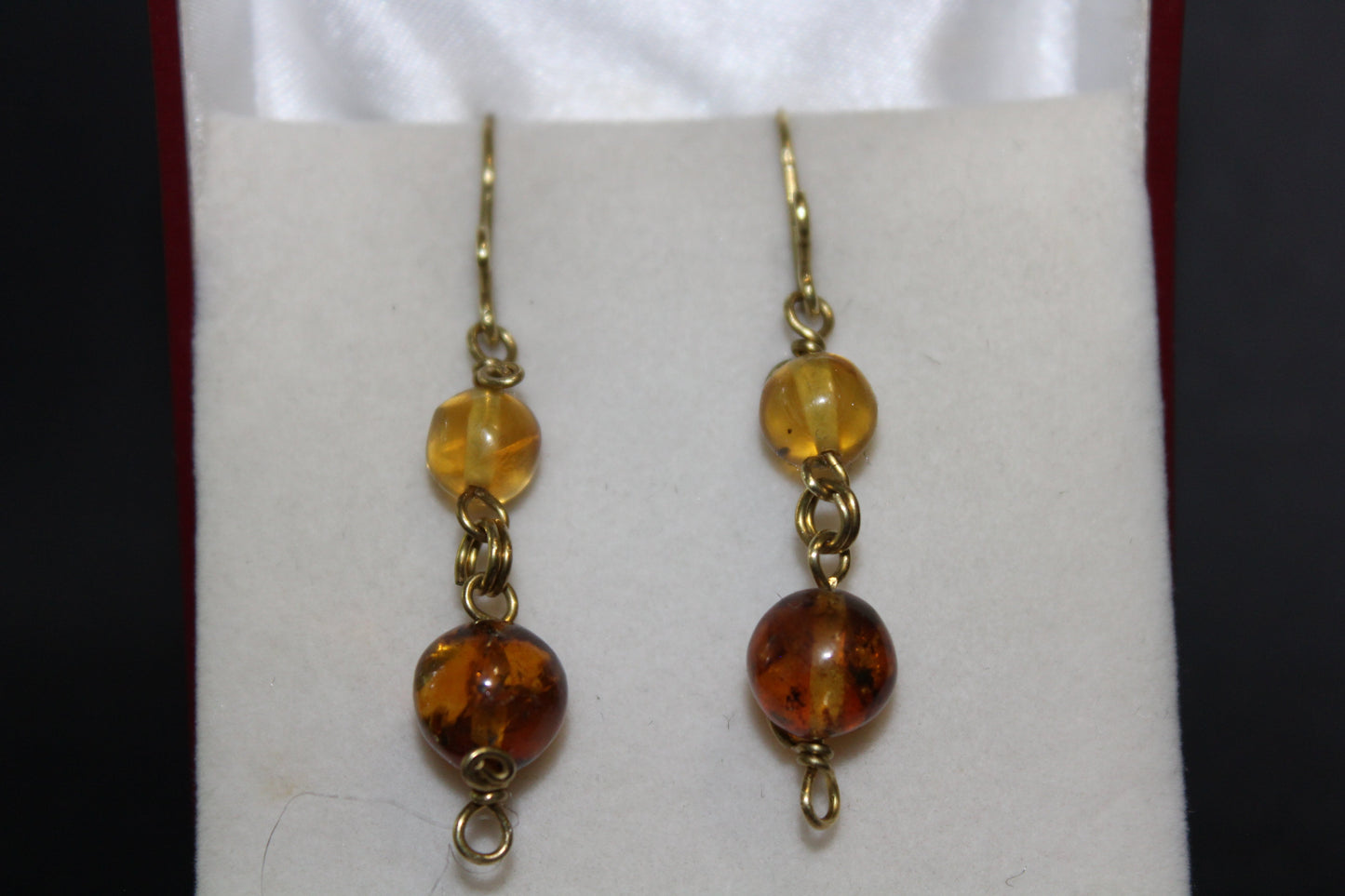 Earrings - Brass - Amber