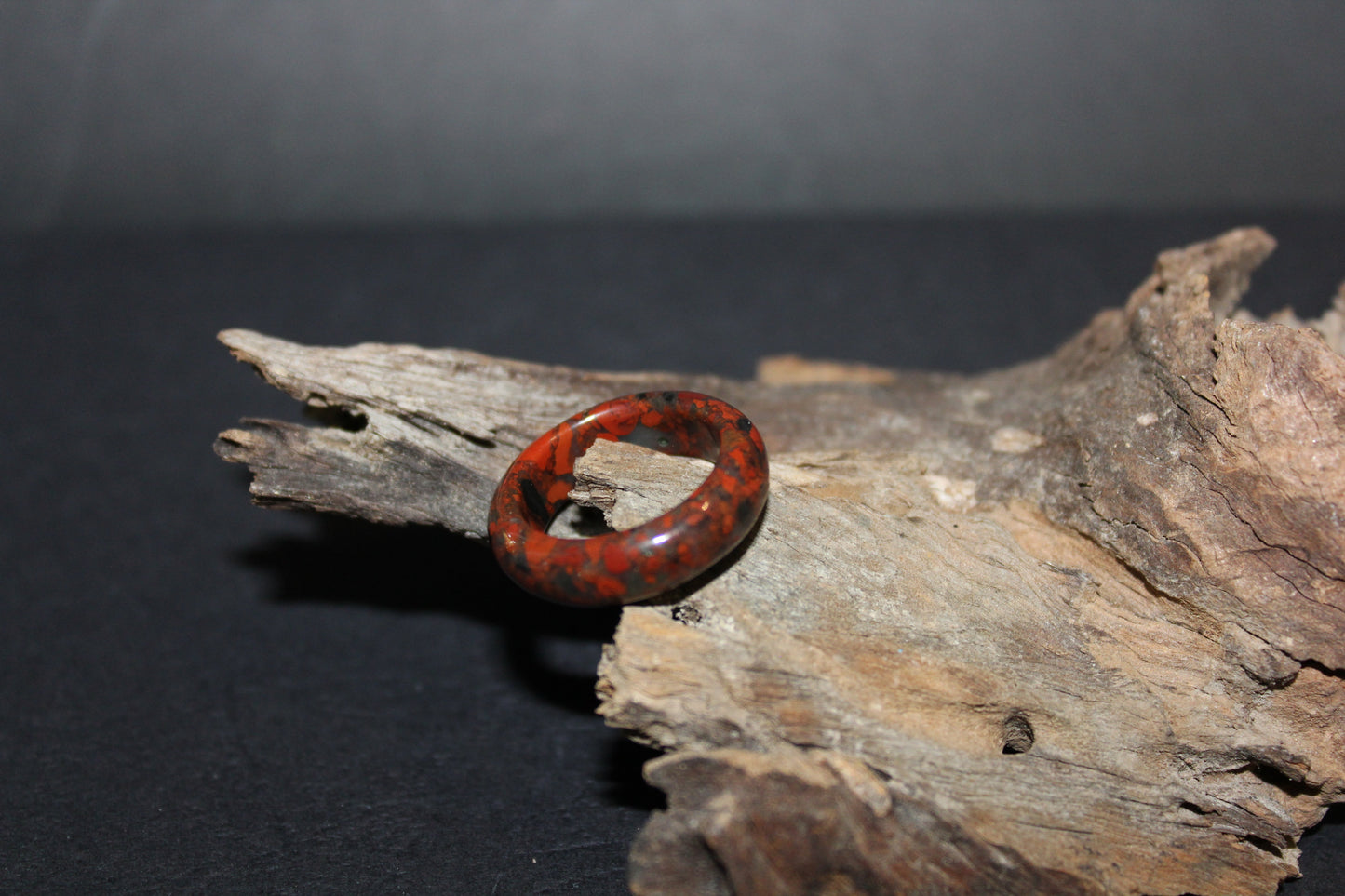 Ring - Carved Crystal - Red Poppy Jasper