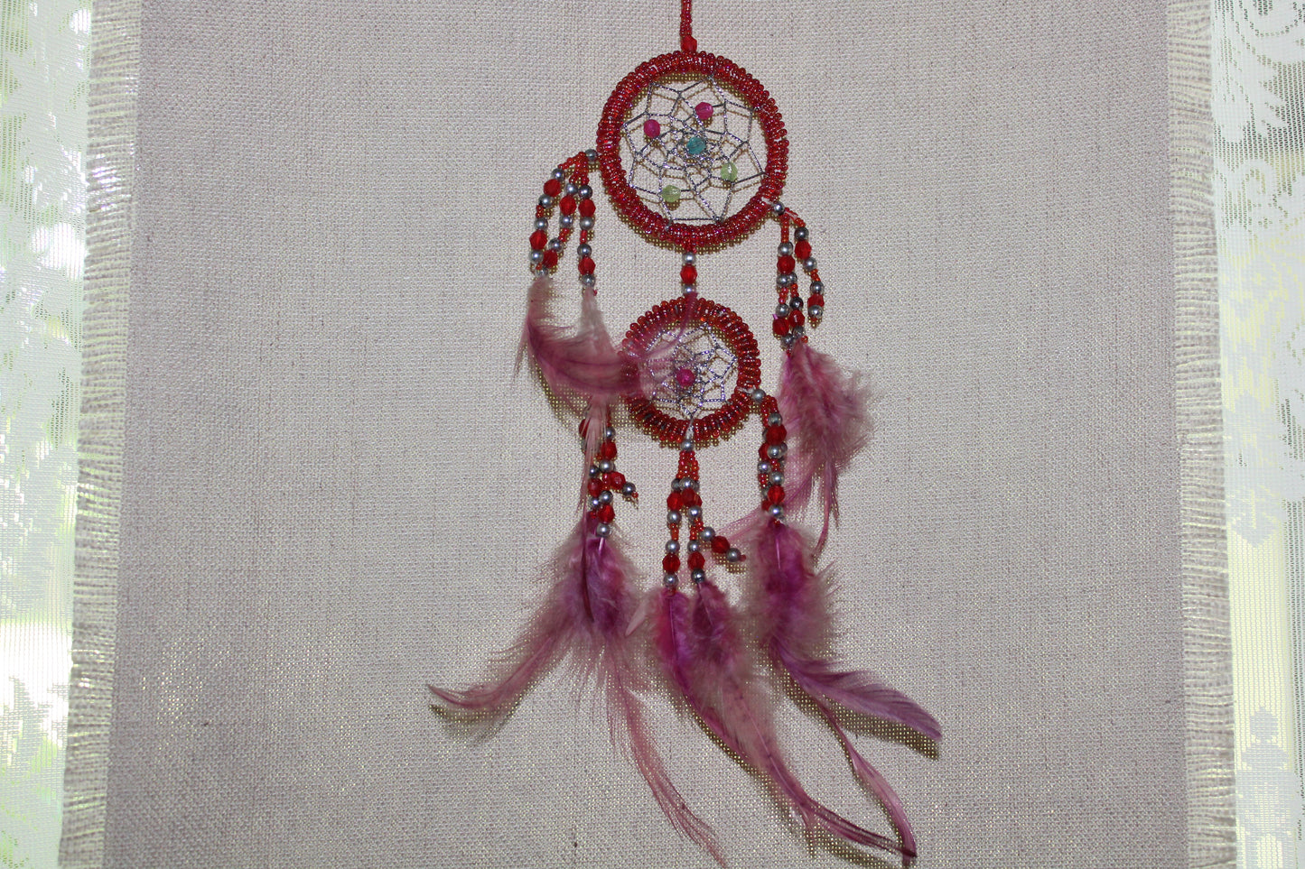 Dreamcatcher - 6cm - Red