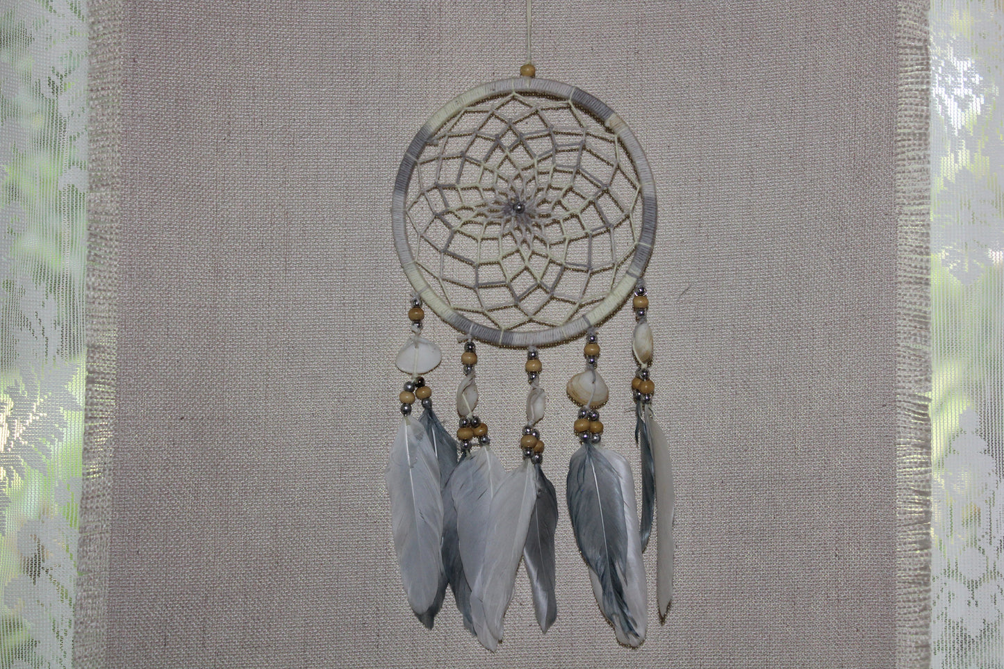 Dreamcatcher - 12cm - Grey/Cream