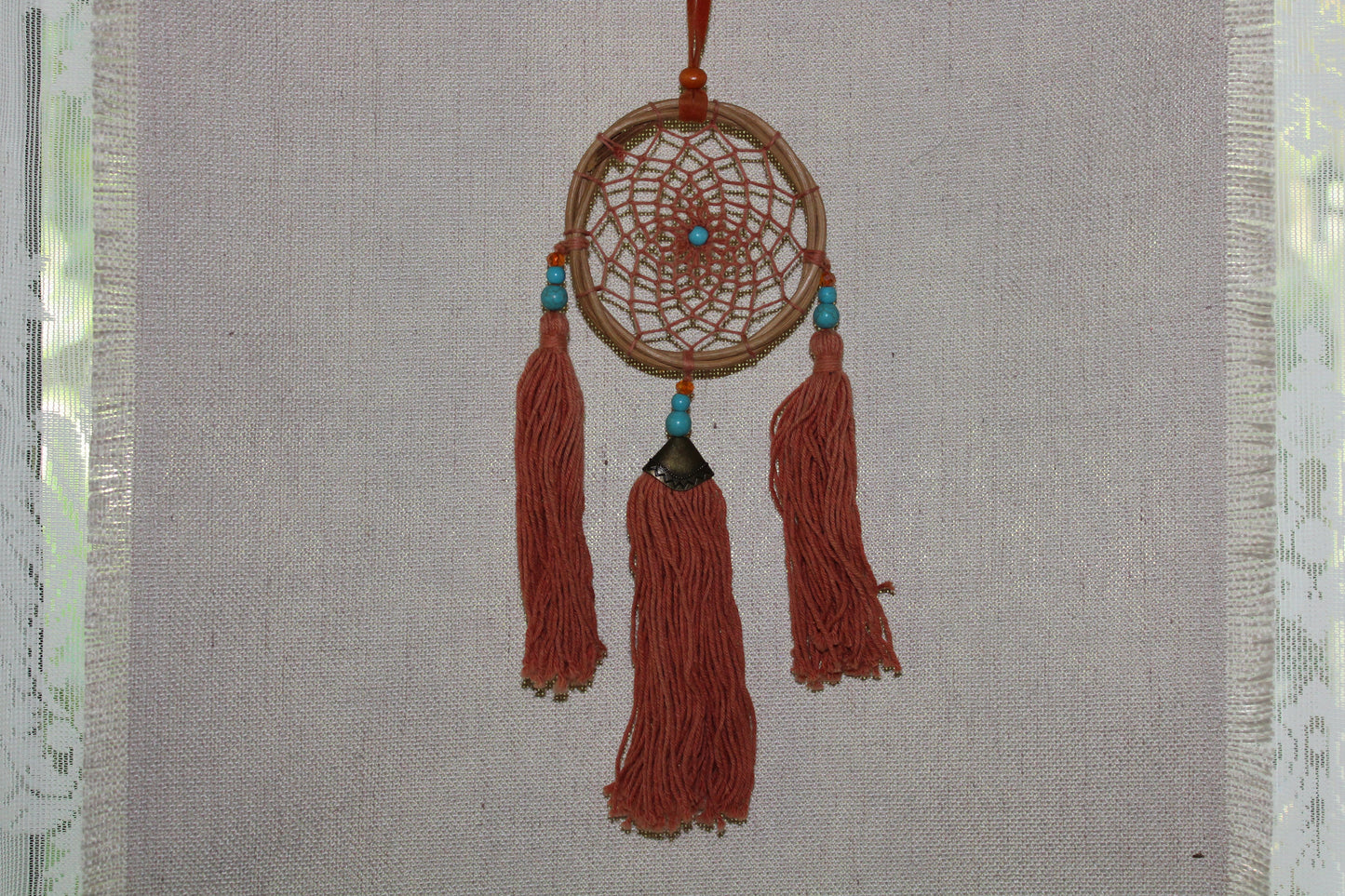 Dreamcatcher - 8cm - Cane/Orange