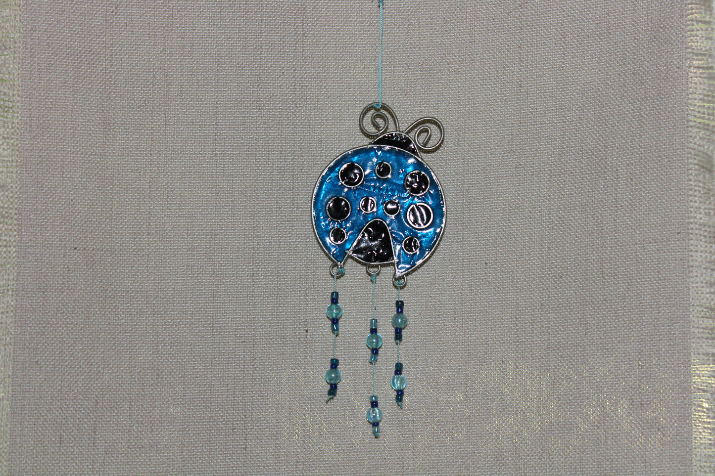 Suncatcher - Stained Glass - ladybug (blue)