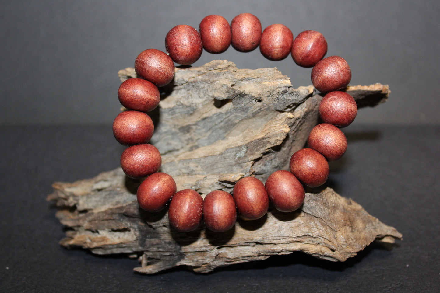 Bracelet - Beads - Mala (timber/red)