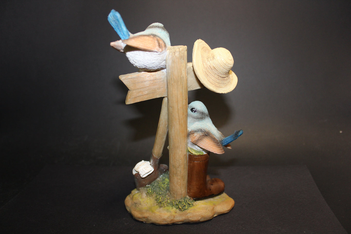 Birds - blue wrens and Welcome sign