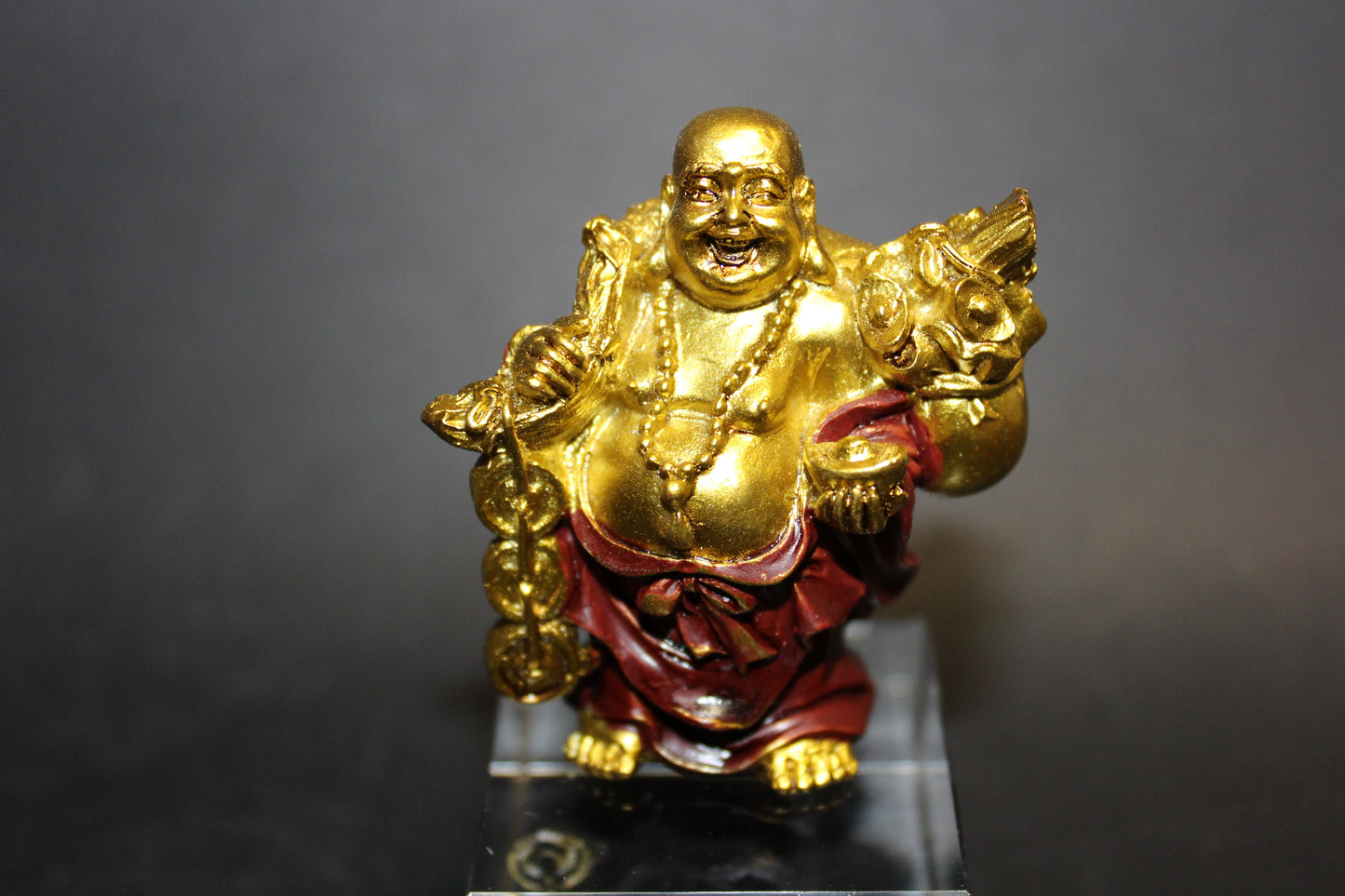 Lucky Buddha - red/gold