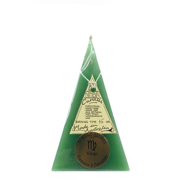 Zodiac Candle - Virgo (lt green/carnelian)