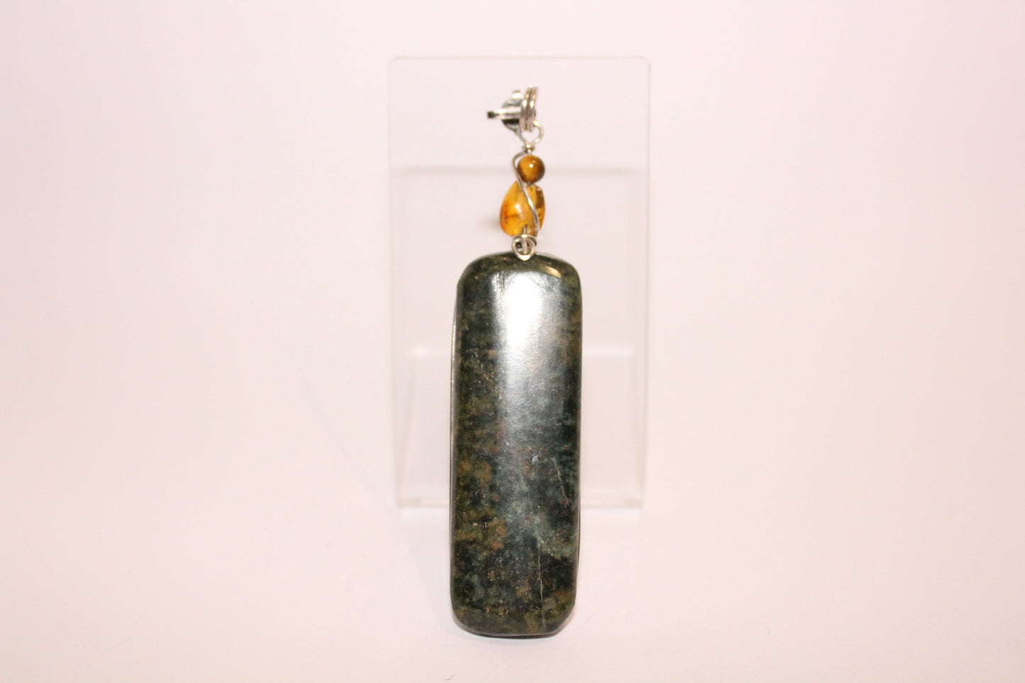 Pendant - Mexican Jade (with Amber & Tiger eye) - lge