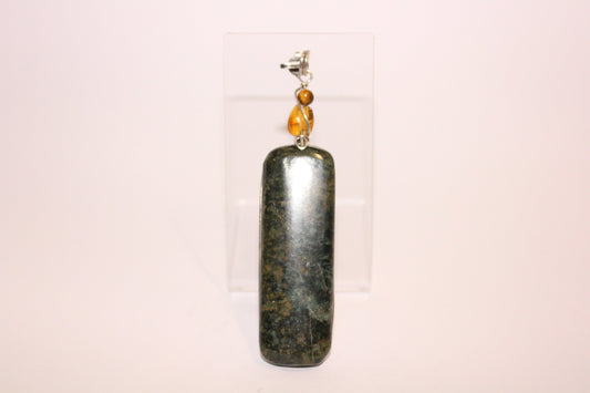 Pendant - Mexican Jade (with Amber & Tiger eye) - lge
