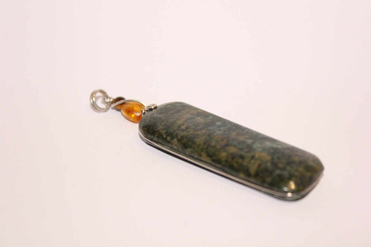 Pendant - Mexican Jade (with Amber & Tiger eye) - lge