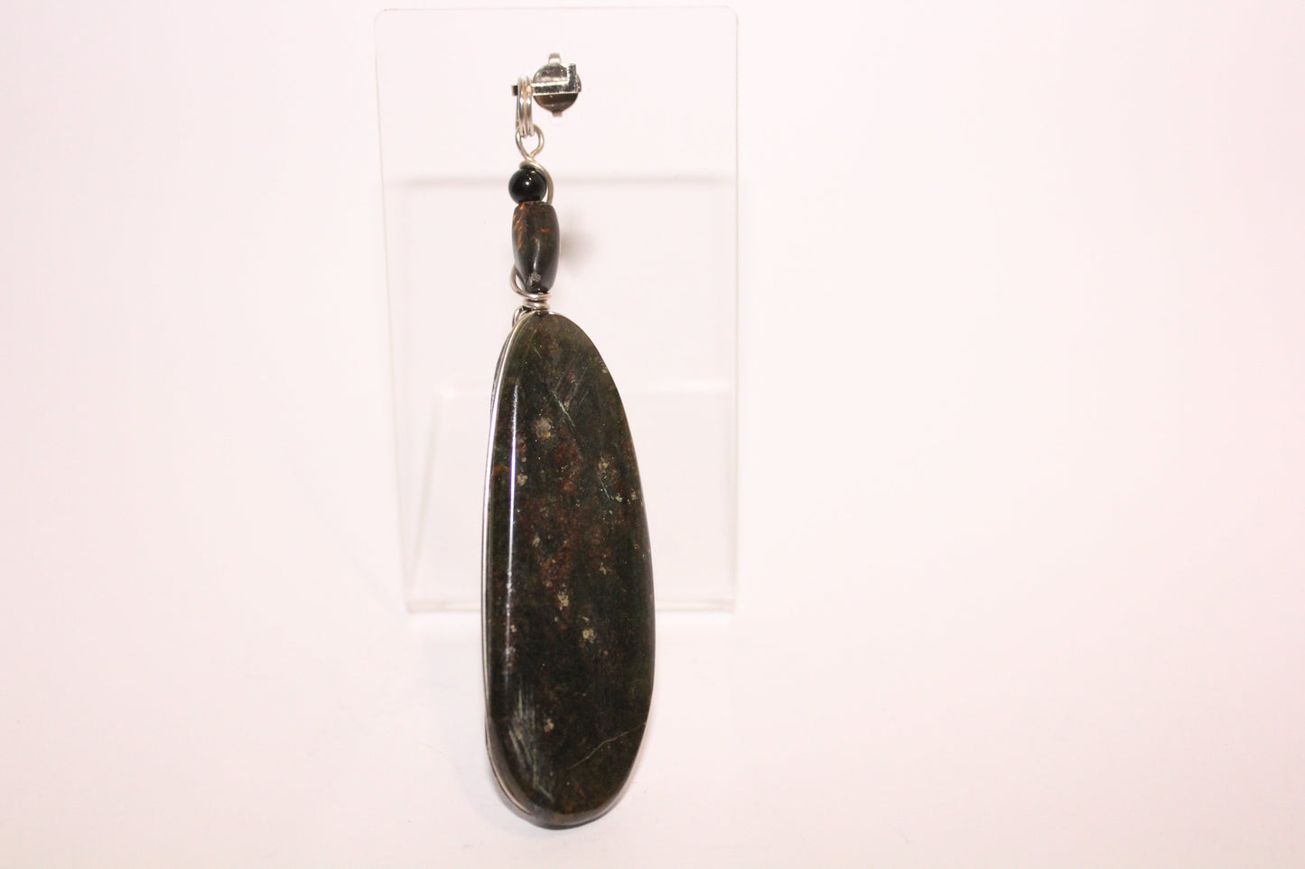 Pendant - Mexican Jade (with Amber & Obsidian) - lge
