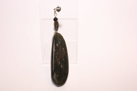 Pendant - Mexican Jade (with Amber & Obsidian) - lge