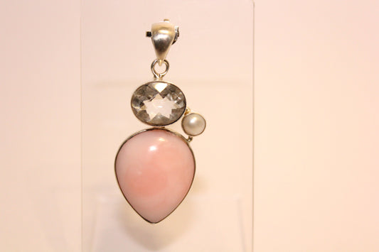 Pendant - Pink Opal - lge