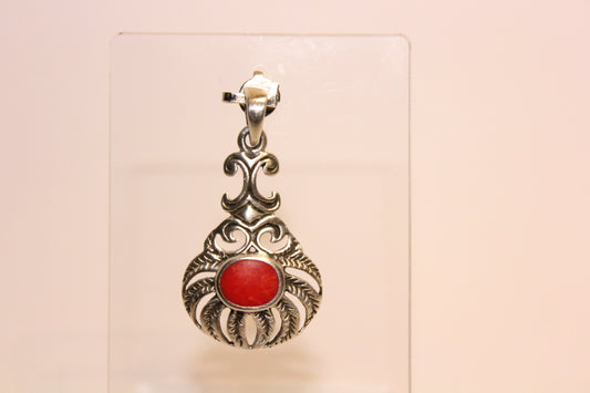Pendant - Red Coral - med
